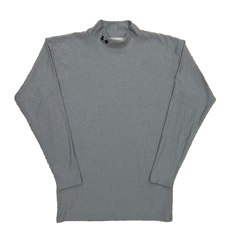 Under Armour Shirt Womens XL Gray Mock Neck Compression Long Sleeve Coldgear